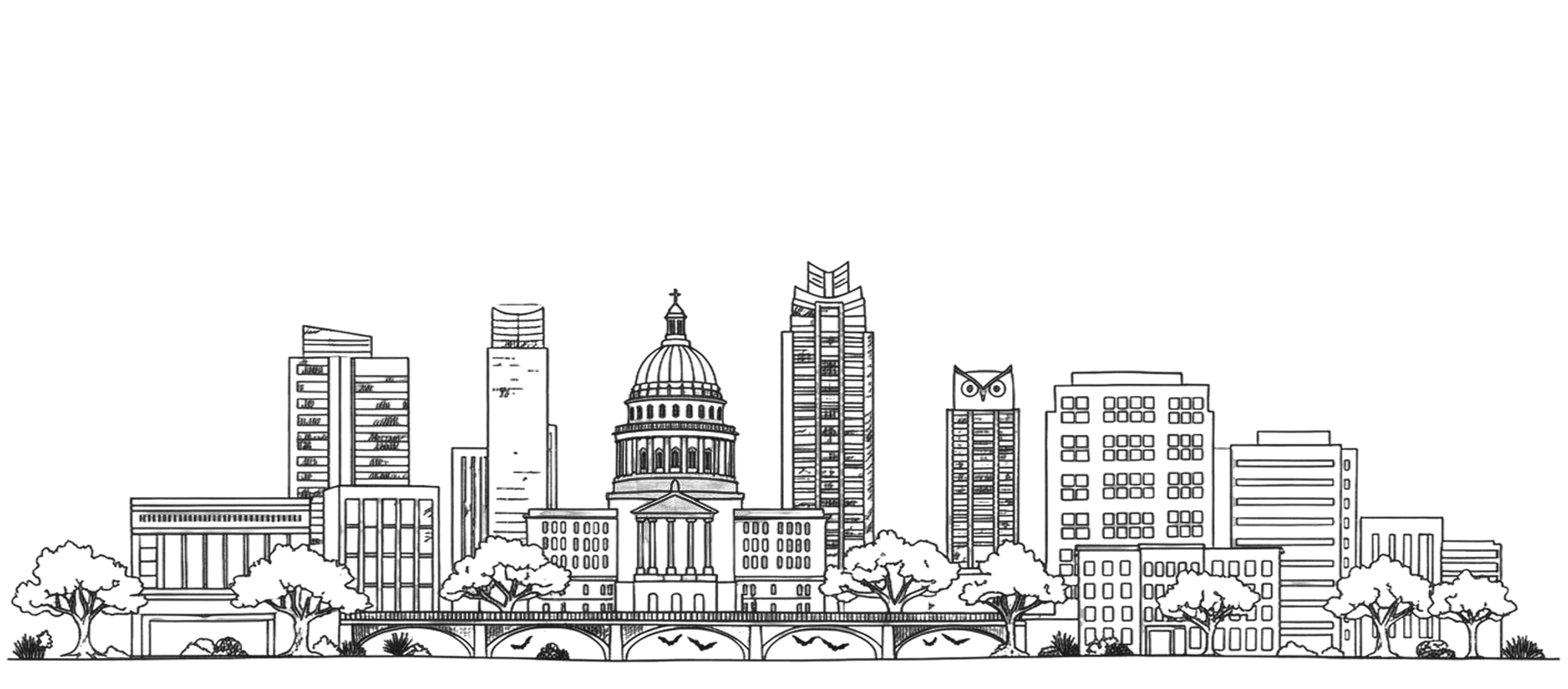 Austin, Texas Illustration